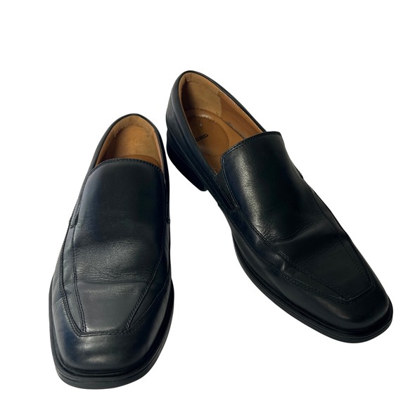 Clarks Other - Clarks Mens Black Leather Slip On Loafers‎ Dress Shoes Comfort Size 11.5 US